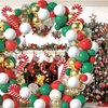 Christmas Balloons Garland Arch Kit,123pcs Red Green White and Gold for Christmas Xmas New Year Decor Party Supplies