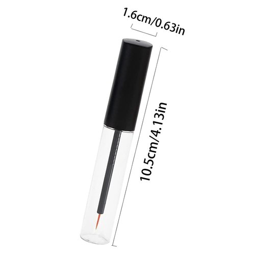 BesYouSel10PCS 10ml Clear Plastic Eyeliner Bottle Container Empty Refillable Disposable Eyeliner Brush Applicator Eyeliner Lash Rapid Growth Container for DIY Eyelash Growth Oil,Eye Gloss Liquid