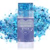 Paminify Blue Face Glitter Stick, Chunky Sequins Body Glitter Rave Singer Concert Outfits for Kids and Women,Body Paint for Hair Eye Clavicle,Waterproof Shimmer Accessories for Parties & Events