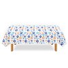 ASIMAO Puppy Paw Print Plastic Tablecloth,Blue Dog Birthday Party Supplies，Blue Dog Birthday Tablecloth，Puppy Dog Birthday Party Decorations.