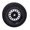 Shaluoman 4Pcs 1/10 On-Road Foam Tires& 2080-3mm Wheel Rims 12mm Hex for HSP HPI RC Racing Car Toy, Black