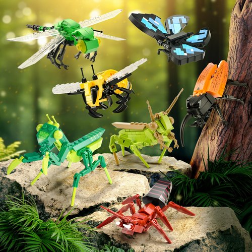 SATHIBI Insects Animals Building Sets for Adults,8 Packs Bugs Collection Toys for Home Office Decor,Party Favors Christmas Birthday Gifts for Kids Boys Girls 6+(772PCS)
