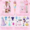 PainZieteg Magnetic Dress Up Dolls, Magnetic Princess Dress Up Paper Dolls, Magnetic Dress Up Dolls for Girls Ages 4-7 Learning Created Imagine Set Birthday Gift (Liz)