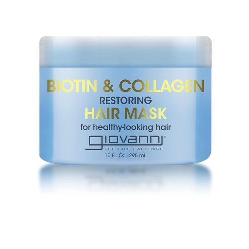 GIOVANNI Biotin & Collagen Hair Mask - Deeply Conditions, Detangles, Helps Rebond Split Ends, For All Hair Types, Moisturizing, Helps Create Shine & Manageability, Cruelty-Free, Salon-Quality - 10 Oz