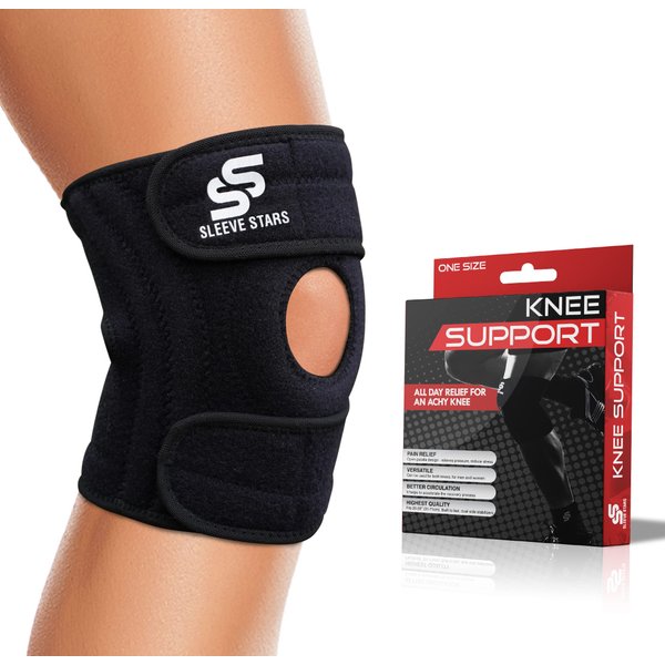 Sleeve Stars Knee Brace & Knee Support for Men & Women, Knee Compression Sleeve for Knee Pain, Protection Wrap for Working Out (S/M/L)