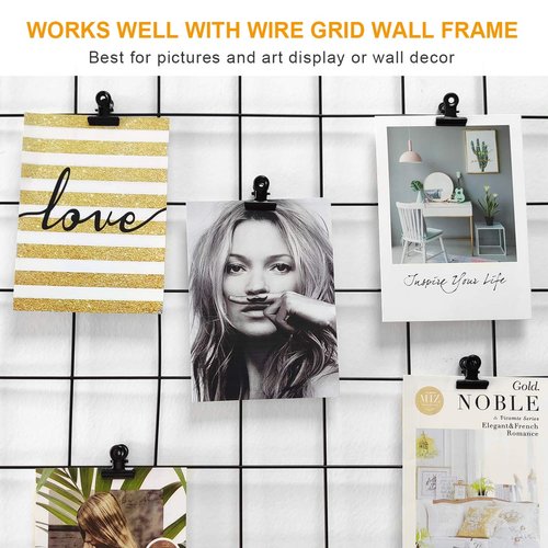 Coideal Black Small Bull Clips - 30 Pack Mini Metal Hinge Clips Tiny Binder Paper Clamps for Tags Bags Shops, Office and Home Kitchen (22mm)