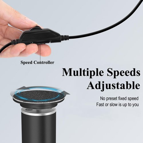 Electric Callus Remover for Feet, Adjustable Speeds, Electric Foot File Foot Sander with 60 Replaceable Sandpaper Discs for Feet Dead Skin Removal, Black