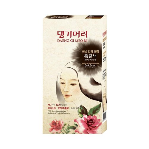 Daeng Gi Meo Ri – Korean Herbal Hair Dye Color Cream [Dark Brown] (3 PACK) - PPD-Free Gray Coverage, Hair Protection, High-Keratin Formula, 5 Oz