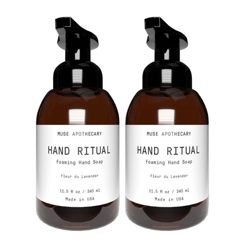 Muse Bath Apothecary Hand Ritual - Aromatic and Nourishing Foaming Hand Soap, Infused with Natural Aromatherapy Essential Oils - USDA Certified Biobased - 11.5 oz, Fleur du Lavender, 2 Pack