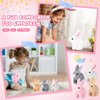 Halloscume 4 Pcs Christmas Interactive Electronic Plush Bunny Toy 7" Interactive Stuffed Animals Walking Barking and Wagging Tail Toys for Grandchildren Classroom Kid Birthday Gift(Long Hair Rabbit)