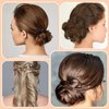 Gjinxi Hair Side Combs 4 Pcs Hair Fork Clips Hair Pins Combs Metal Buns Updo U-Shape 4 Prong Hair Sticks Hairpin Styling Tool Accessories Twist Black Headpieces for Women Girls Decoration
