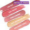 imakeupnow Metallic Liquid Lip Gloss Set 5 Pcs, Long Lasting Glitter Lipstick Make Up For Women Transferproof High Pigment Lipstick Gloss