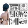Terra Tattoos Black Henna Temporary Tattoos 75+ Mandala Tattoos Flowers, Mandalas, Elephants & more! Waterproof Nontoxic Long Lasting Perfect for Beach, Festivals, & Parties