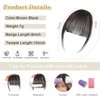 HH FASHION Clip in Bangs - 100% Human Hair Bangs Clip in Hair Extensions Brown Black Wispy Bangs, Clip on Air Curtain Bangs Fringe With Temples Hairpieces Curved Bangs For Women Daily Wear