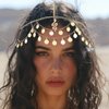 Aukmla Sequin Gold Head Chain Snake Headpiece Hair Chain Festival Costume Headband Hair Accessories for Women