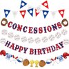 Set of 5 Baseball Birthday Banner Baseball Party Decorations Baseball Theme Birthday Supplies Baseball Pennant Bunting Garlands for Kids Boys Adult Teen