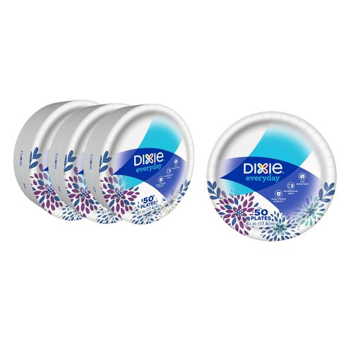 Dixie Paper Dessert Plates, 6 7/8" Inch, 50 Ct (3)