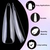 LoveOurHome 240pc Long Stiletto Nail Tips XL Clear Acrylic False Nails Pointy Stiletto Artificial Fake Nail Art Tips Full Cover 12 Size Manicure DIY Fingernails Design Nail Decor for Women Girls