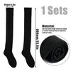 KINBOM 1 Pair Thigh High Socks, Cotton Soft Knee High Long Stockings Women Leg Warmers for Wednesday Christmas Cosplay