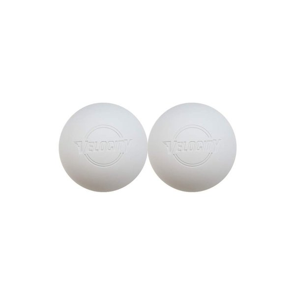 Velocity Massage Lacrosse Ball for Muscle Knots, Myofascial Release, Yoga & Trigger Point Therapy - Firm Rubber Scientifically Designed for Durability and Reliability - White, 2 Balls