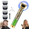 genkigold Hair Trimmer for Men: Professional Zero-Gap Men's Hair Clippers for Precision Haircuts, Grooming Kit with Portable Cordless Design,Rechargeable Lasting 180 mins,Travel Essential,Gold Buddha