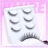 JIMIRE Self Adhesive Eyelashes Clear Pre-Glued Mink Lashes Fluffy Russian D Curl Strip Lashes Natural Look Like Eyelash Extensions Wispy Press-on Self- Adhesive Lashes 3 Pairs Pack