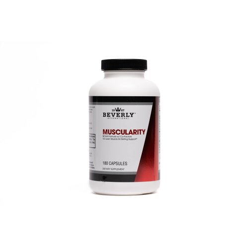 Beverly International Muscularity Specialty BCAA Formula, 180 Capsules. Branched Chain Amino Acids + Chromium Picolinate, B6-B12. Improves Energy Metabolism - Muscle Recovery - Muscle Guard.