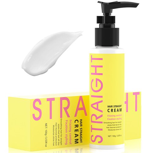 Gowwim Hair Straightener Cream, Keratin Hair Treatment Straightening for Curly Hair, Smooths Frizz, Salon Grade Formula, 3.38Oz(100g)