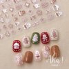 Christmas Nail Stickers Winter Snowman Snowflake Nail Art Stickers 8PCS Elk Santa Claus Christmas Nail Art Designs Supplies 3D Nail Adhesive Decals Xmas Transfer Sliders for Manicure Nail Decorations