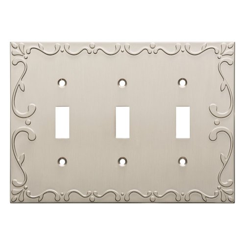 Franklin Brass W35078-SN-C Classic Lace Triple Switch Wall Plate/Switch Plate/Cover, Satin Nickel