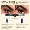 Eyebrow Pomade for Women, Eyebrow Stamp Pencil Kit for Eyebrow Makeup, with Waterproof Eyebrow Powder and Dual-ended Eyebrow Brush (Light Brown+Dark Brown)
