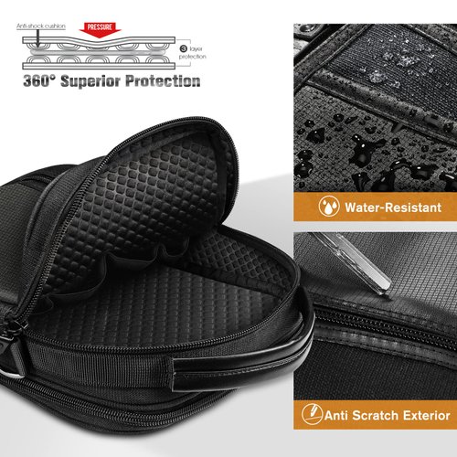 FINPAC Pistol Bag Carry Gun Holster, Tactical Handgun Shoulder Bag Padded Military Gun Ammo Accessories Pouch Shooting Range Duffle Bag, Black