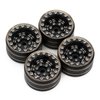 KingVal Replacement 4PCS Brass 1.0" Beadlock Wheel Rims Tyre Rim Offset -3.15mm Wheel Hub 7mm Compatible with Axial SCX24 RC Crawler Car