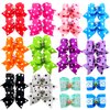 YOY 24 pcs/12 Pairs Adorable Grosgrain Ribbon Pet Dog Hair Bows with Elastic Rubber Bands - Doggy Kitty Topknot Grooming Accessories Set for Long Hair Puppy Cat