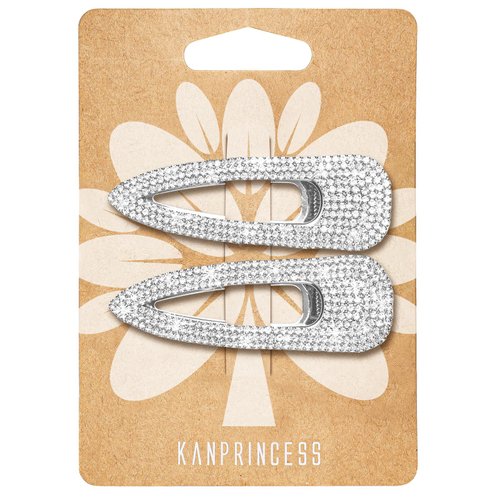 KANPRINCESS 2PCS 2.4Inch Rhinestones Hair Clips,Silver Hair Clips Barrettes, Rhinestones Hair Accessories for Women Girls Bridal,Wedding,Party,Prom(Silver)