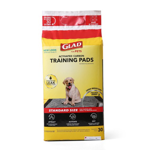 Glad for Pets Black Charcoal Puppy Pads | Puppy Potty Training Pads That ABSORB & NEUTRALIZE Urine Instantly | New & Improved Quality Dog Training Pads, 30 count