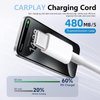 2 Pack USB-A to USB-C Car Carplay Cable for iPhone 16/15,iPhone 16/15 Plus, iPhone 16/15Pro , iPhone16/15Pro Max Carplay USB C Cord,iPad usb C Cable 10th, iPad Air Car Charger Cable Cord (White)