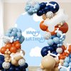 Blue Balloons Garland Kit Blush Nude Baby Blue Dusty Orange Dog Paw Print Balloons Arch Bone Balloon for Dog Themed Birthday Party Decorations Boys Girls Baby Shower Birthday Party Supplies