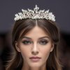 Samky Bride's Crystal Wedding Tiara Crown Bridal Rhinestone Headpiece Hair Accessories for Woman
