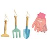 Kinderific Gardening Set, Tool Kit, for Kids, STEM, Includes Tote Bag, Spade, Watering Can, Rake, Fork, Trowel and Gloves (Floral)