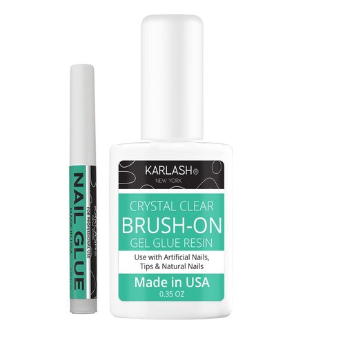 Karlash Super Strong Brush On Nail Glue for Acrylic Nails and Press on Nails Nail Bond Acrylic Nail Glue Adhesive, Perfect for Acrylic Nail Art, Glitter, Gems, White Clear Tip