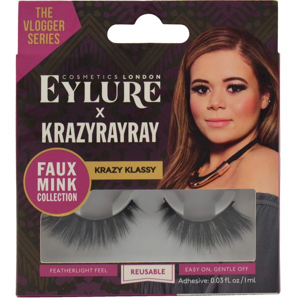 Set of KrazyRayRay Vlogger Series Faux Lashes - Feather Light Feel - Easy on Gentle Off - Includes 0.03floz Adhesive!