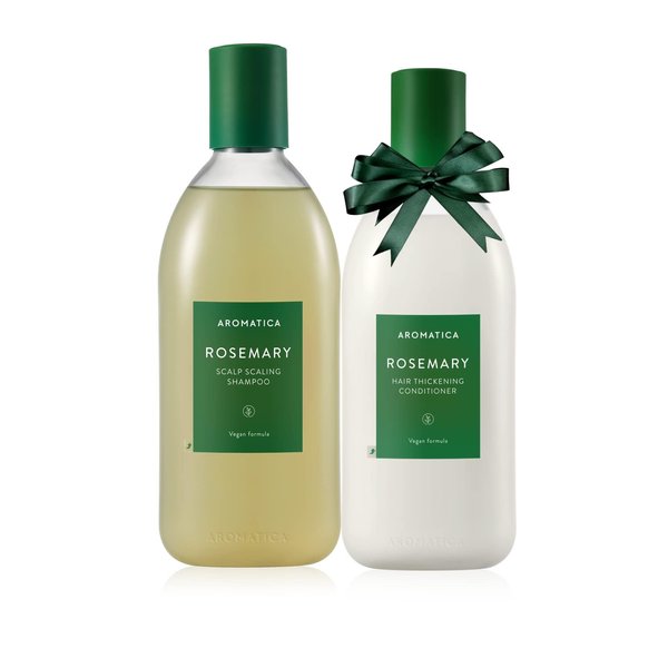 AROMATICA Rosemary Scalp Scaling Shampoo and Conditioner Set 13.53 fl.oz each – Vegan Hair Care Gift Set with Rosemary Oil. Sulfate Free Shampoo Conditioner For Hair Growth