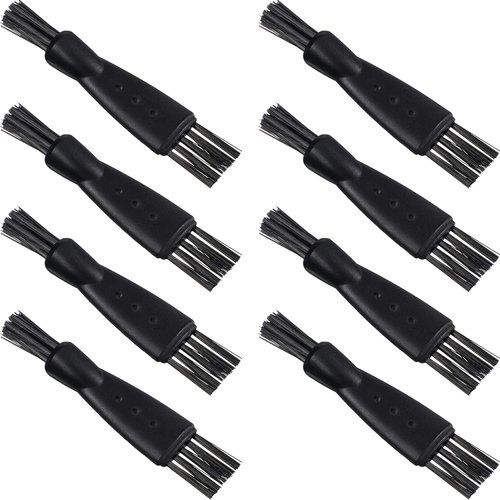 8 Pieces Shaver Brush Razor Cleaning Brush Electric Double Sided Trimmer Shaver Brush Cleaner Set Nylon Bristles PP Handle