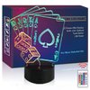 HIPIYA Poker Dice Night Light LED 3D Illusion USB Playing Card Remote Control Lamp Festival Present Birthday Gift for Boy Men Fan Player Kid Party Bedroom Gambling Club Room Decor (Poker)