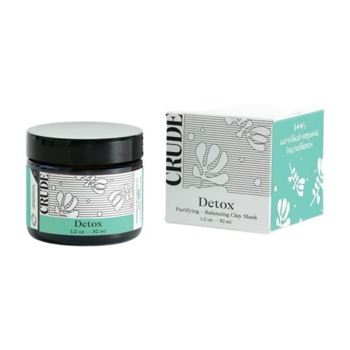 CRUDE Detox - Purifying & Balancing Clay Mask, Microbiome-Friendly, Soap-Free, Anti-Inflammatory Skincare for Acne & Breakouts - for Skin Polish, Dead Skin Removal & Skin Texture - 1 oz.