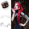 MDRTIRIM 2 Pairs Retractable Vampire Teeth Halloween Vampire Fangs Zombie Teeth Horror Bloody Party Dress Up Cosplay Accessories White