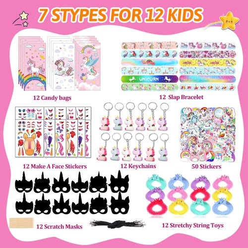 CIRDOTSH Unicorn Party Favors for Kids, Unicorn Birthday Party Supplies, Unicorn Goodie Bags Gifts, Unicorn Fillers Pinata Stuffers,Unicorn Birthday Party Favors Decorations , Unicorn Toys