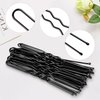 Hair Nets for Buns Invisible Elastic Edge Mesh and U Shaped Pins Set, 30PCS Hair Net, 30PCS 2.4 INCH Hair Pins, 5PCS Hair Elastic Bands, Black