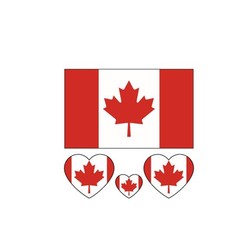 ZPDNURZL 10 Sheets Canada Flag Tattoos Stickers 40 Pcs Waterproof Sweat Sports National Flag Removable Fake Tattoos